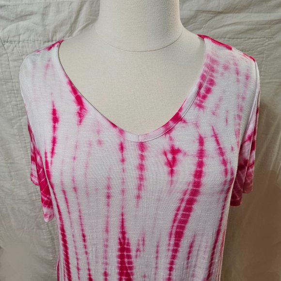 Livi Active Lane Bryant Women's Size 14/16 PinkTye Dye Maxi Dress EUC - Picture 2 of 12